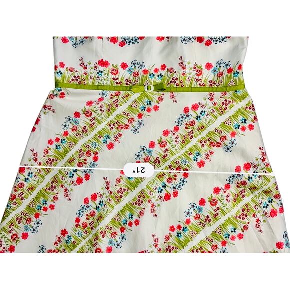 Liz Claiborne‎ Spring Parade Strapless A-line Dress 10 White Floral Cottage NWT - Picture 8 of 11